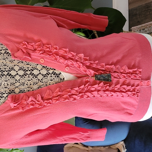 Coral Ruffle Cardigan - Picture 4 of 4